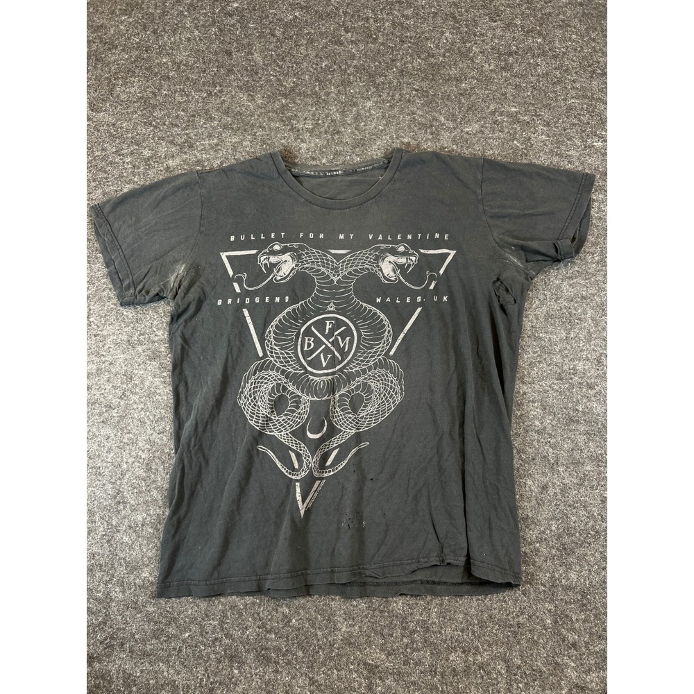 Bullet For My Valentine Band Shirt Mens Large Black Graphic Tee Snake Distressed